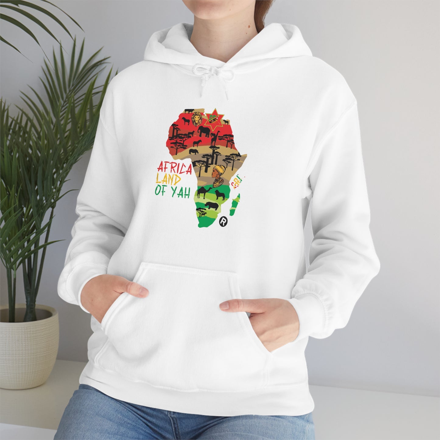 Africa Land of Yah Unisex Heavy Blend™ Hooded Sweatshirt V1