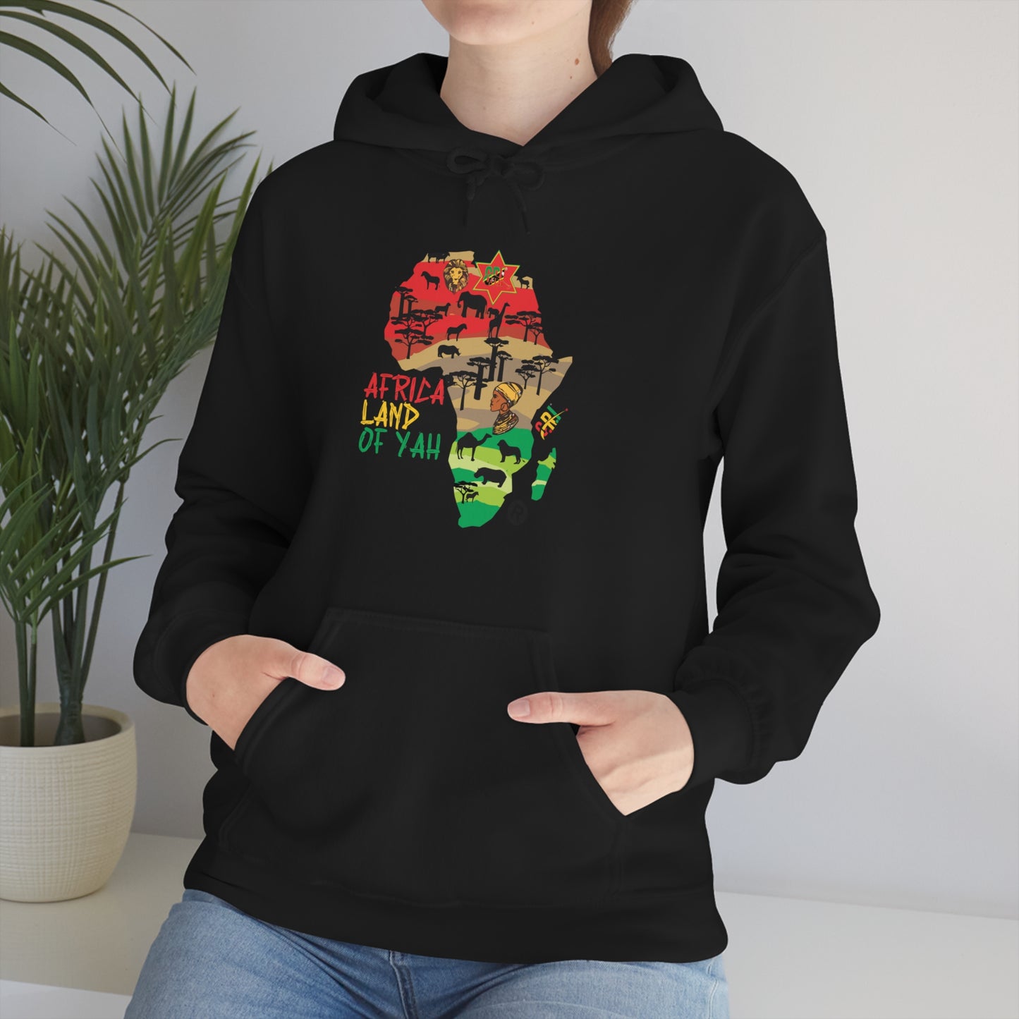 Africa Land of Yah Unisex Heavy Blend™ Hooded Sweatshirt V1